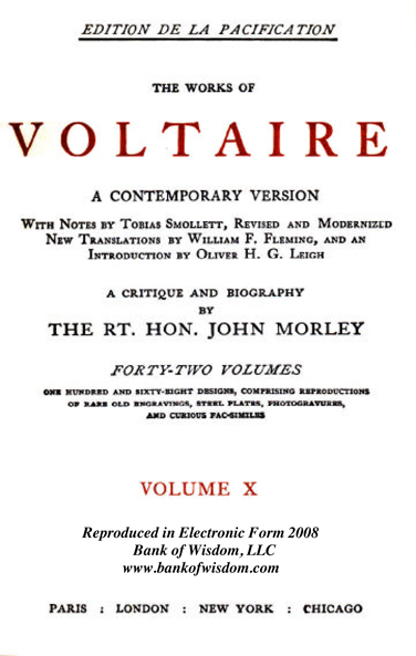 (image for) The Works of Voltaire, Vol. 10 of 42 vols + INDEX volume 43